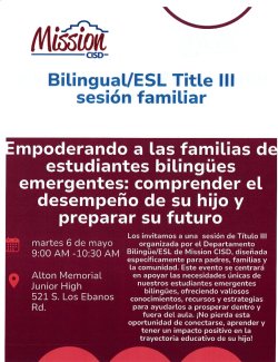 Bilingual/ESL Title III Family Session